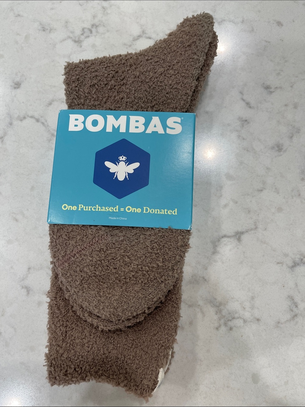 Bombas Brown Plush Cozy Lounge Socks